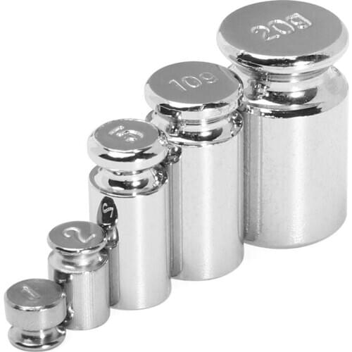 1/5Pcs Accurate Silver Calibration Set 1g 2g 5g 10g 20g 50g 100g Grams Chrome Plating Scale Weights Set For Home Kitchen Tool