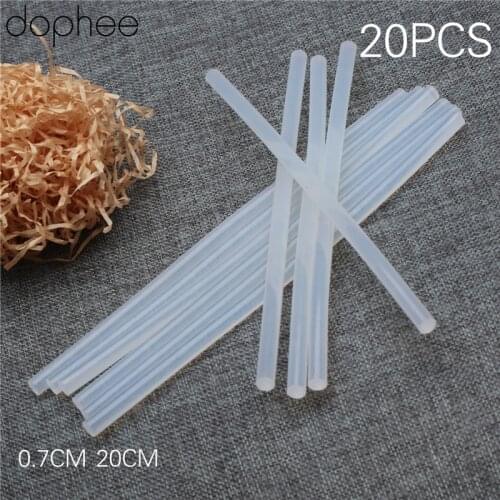 Dophee 20Pcs 7x200mm Clear Glue Adhesive Sticks For Hot Melt Gun for DIY Modelling Craft Hobbies General Repairs Tools 20cm Long