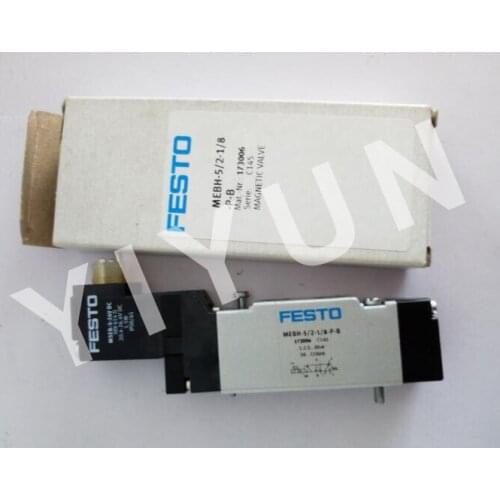 MEBH-5/2-1/8-P-B 173006 MEBH-5/3G-1/8-P-B-230AC MEBH-5/3E-D-1-ZSR-C 184497 MEBH-5/3E-1/8-P-S-B 173027 FESTO Solenoid valve
