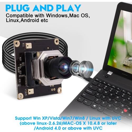 4K 3840x2160 Autofocus USB Camera module 85 Degree No distortion Lens CMOS Sony IMX415 Video Surveillance Webcam