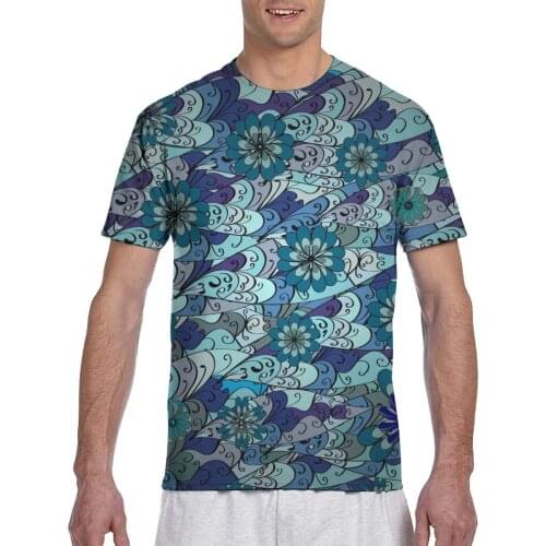 2020 Mens T shirts Fashion New Summer Sleeve T-shirt Casual Flowers Raster Radial Gradient Shadow Tshirt For Man Full Printed