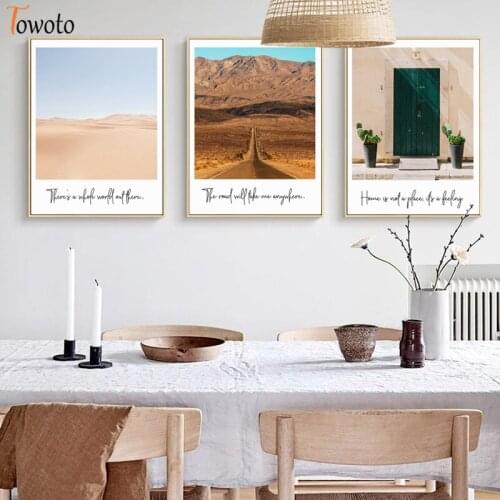 Nordic Landscape Canvas Painting Inspirational Quote Print Nature Poster Ocean Beach Wall Art Boho Wall Pictures for Living Room