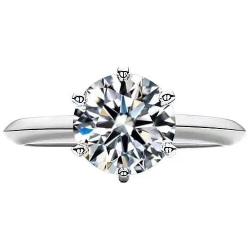 New 925 silver inlaid Moissan diamond ring, fine inlaid, D color, super shiny