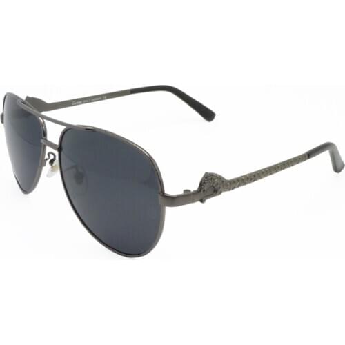 Wholesale S348 alloy dual bridge with leopard temple pilot full-rim UV400 sunglasses for man free shipping