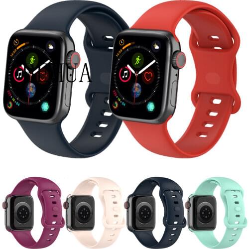 Strap For Apple Watch Band 44mm 40mm 38mm 42mm Solo Loop Watchstrap Bracelet bands For Iwatch 6 SE 5 4 3 2 Silicone Sports Band