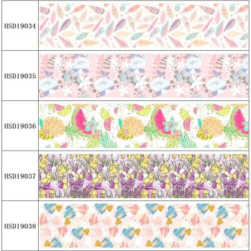 22MM 25MM 38MM 50MM 75mm Printed Pattern on Grosgrain Ribbon for diy ribbon