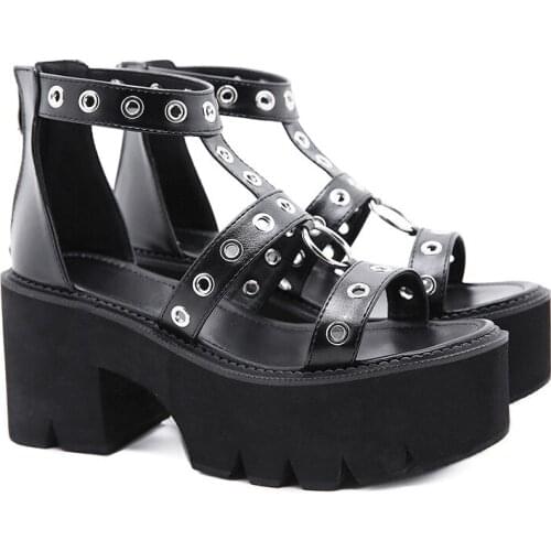 Fashion Women Sandals Casual Hollow high heel Summer Shoes Woman Black Sandals Platform Heels Big Toe Foot Correction Sandals