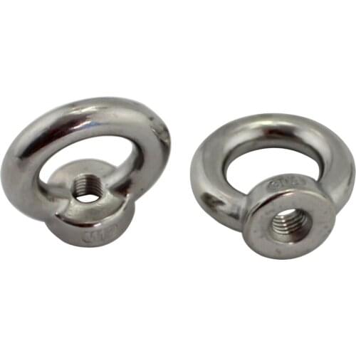 Stainless Marine Heavy Duty Lifting Eye Nut Marine Lifting DIN582 Eye Ring Nut Fastener Wire Rope Cable Screw Loop Hole 5pcs M6