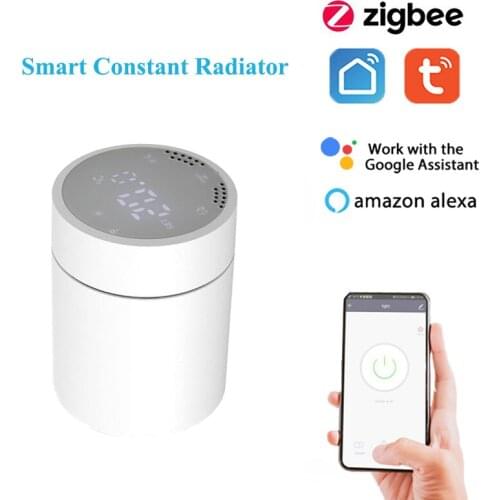 Tuya SmartLife APP,ZigBee 3.0 Touchable Display Temperature Thermostatic Smart Constant Radiator,Alexa Google Home Voice Control