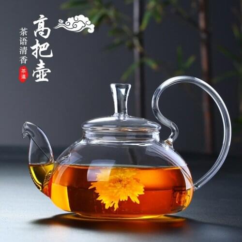 Thickened glass teapot heat-resistant flower teapot pot with stainless steel filter teapot tea set teapots are teapot filter