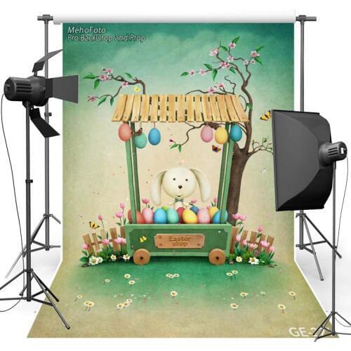 Happy Easter Vinyl Photography Background For Children Cartoon Dog New Fabric Flannel Backdrop For photo studio Props 221