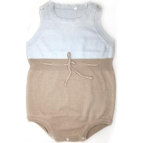 Y405New 2017 baby fashion sleeveless Coffee color newborn Combed cotton yarn baby girl and boy clothing jumpsuit infant clothing