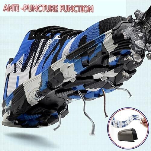 100% High Quality Safety Shoes Steel Toe Work Shoes Men Women Breathable Indestructible Anti-Smashing Work Safety Boot Men