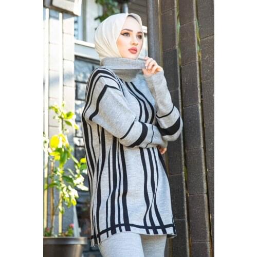 Rosella Belted Womens Pant and Top Maxi Muslim Clothing Set Islamic Fashion Turkey Dubai Abaya Hijab Ramadan Mubarek Tunic