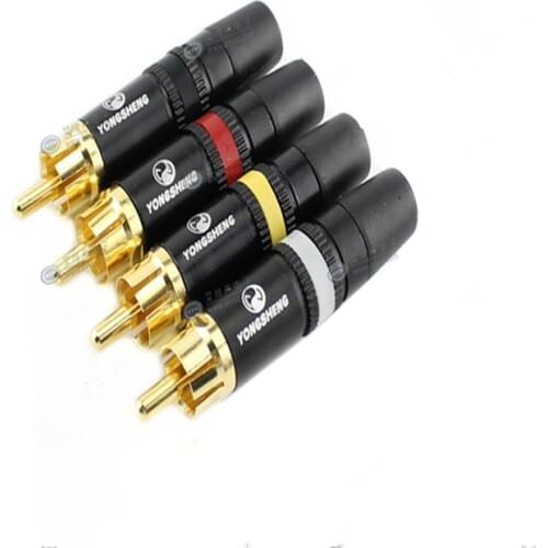 NEUTRIK YONGSHENG GOLD PHONO RCA PLUGS YSS373 Red/White /Black/yellow Professional Connectors free shipping