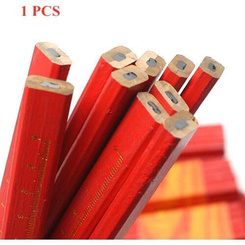 1pcs Black Lead Carpenter Pencils DIY Builder Joiners Woodworking Craft Thick Core Flattened Mark Custom Pen Office Stationery