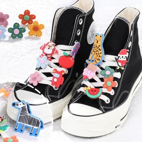 10pcs/set plimsolls canvas Casual Shoe Charms Decoration Buckle croc lollipop ice cream fruit Christmas DIY combiation Gifts