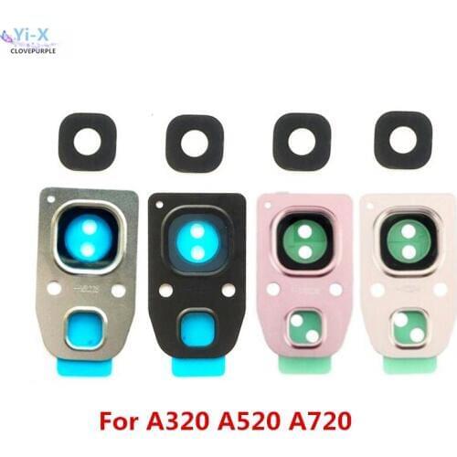 10pcs/lot New for Samsung Galaxy A3 A5 A7 2017 A320 A520 A720 Rear back Camera Holder Lens Frame + Camera Lens glass
