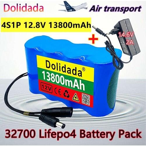 12.8V32700 lifepo4 battery pack 4S1P10ah with balanced4S 40a bms for electric boat and 12v uninterruptible power supply +charger