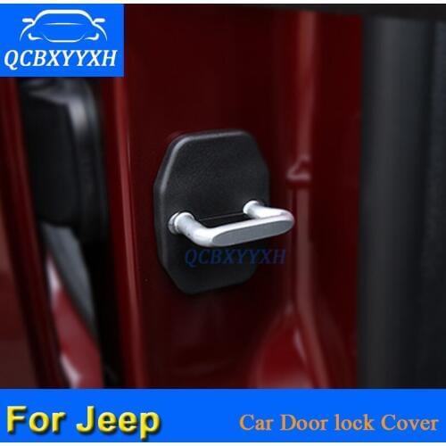 4Pcs/lot ABS Car Door Lock Protective Covers For Jeep Compass Renegade Cherokee Wrangler Grand Cherokee Patriot Car-Styling