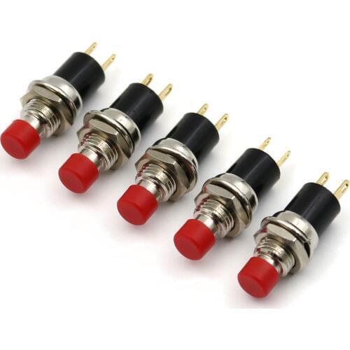 5Pcs PB05A 7mm ON-OFF 2Pin Latching Self-Locking SPST Normally Open Mini Push Button Switch