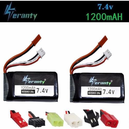 7.4V 1200mAh Lipo Battery For YiZhan Tarantula X6 MJX X101 X102h X1Brushless H16 WLtoys V666 V262 V353 V333 V323 803063 Battery
