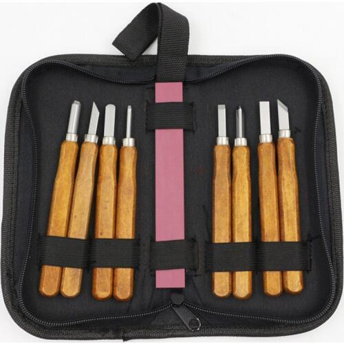 8pcs/set Woodcut Knife DIY Hand Tools Engrave Carving Wood Chisel Woodworking Graver With A Red Whetstone