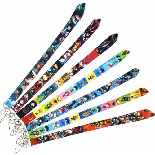 Mix New 100 pcs cartoon Key Chains Neck Strap Keys Camera ID Card Lanyard
