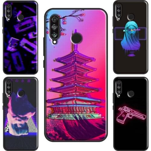 Neon Vaporwave Art Case For Huawei P30 Lite P20 P40 P Smart Y6 Y7 2019 Nova 5T Honor 8A 8X 9X 10i 20 Pro