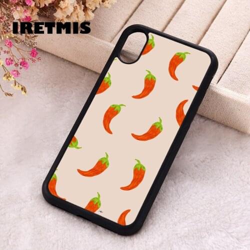 Iretmis 5 5S SE 2020 phone cover cases for iphone 6 6S 7 8 Plus X Xs XR 11 12 MINI Pro Max Soft Silicone TPU Hot pepper