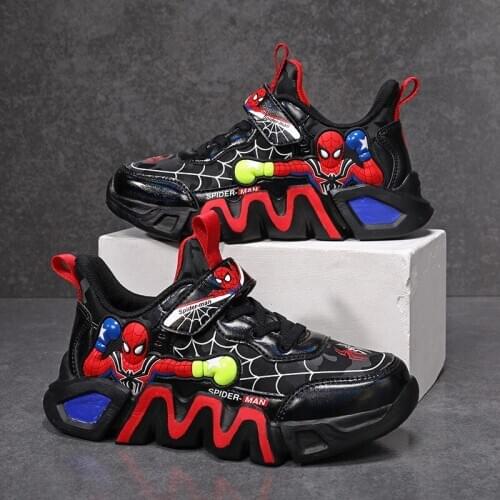 Disney 2021 Childrens Spider-Man Casual Sneakers Boy Breathable Spider-Man Childrens Casual Shoes Womens sports shoes