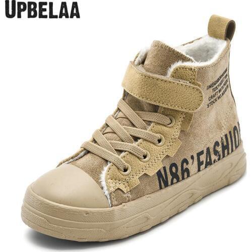 New Winter Kids Shoes Sneakers Boys Ankle Boots Fashion Suede Girls Snow Boots Waterproof Outdoor Warm Children Martin Boot Flat