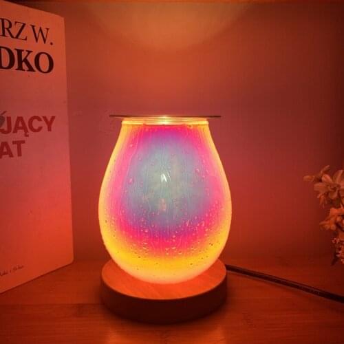 Electric Wax Melt Incense Burner Aromatherapy Diffuser Wax Warmer Stained Glass Lamp 3D Fireworks Night Light UK/US/EU /AU Plug