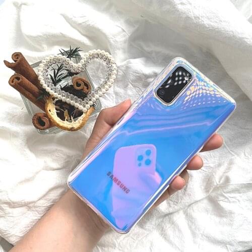 Purple Laser Glitter Case for Samsung S20 fe S21 Ultra S10 A51 A71 S9 Clear Silicone Transparent Galaxy Note 20 10 8 9 A71 A52