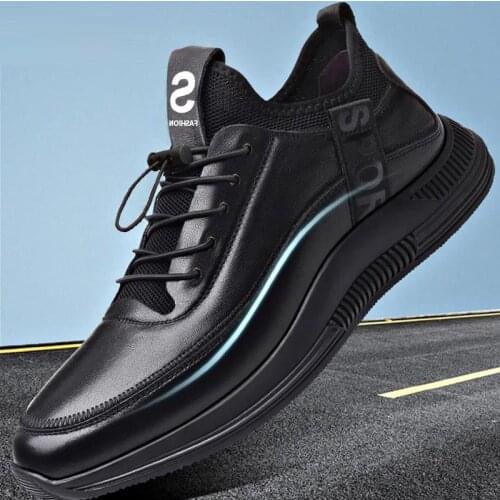 Men Shoes fashion Genuine PU Loafers Breathable Autumn lace up comfortable Casual Shoes Outdoor Men Sneakers shoes