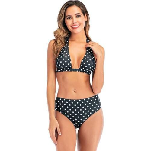 Summer Bikini Set Womens Printed Leaf High Waist Lace Split Bikini Swimsuit Fashion Sexy Ladies Two-Piece Swimwear 2020 New