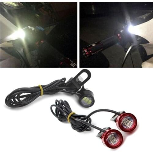 Motorcycle Rearview Mirror Eagle Eye Flash Strobe 3LED Motorcycle Signal Light DRL White/Red Night Safety Signal Lights Y5GF