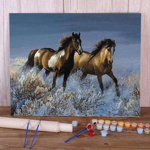 Animal Horse Flower DIY Paint By Numbers Package Oil Paints 40*50 Painting On Canvas Decoration Crafts For Adults Art