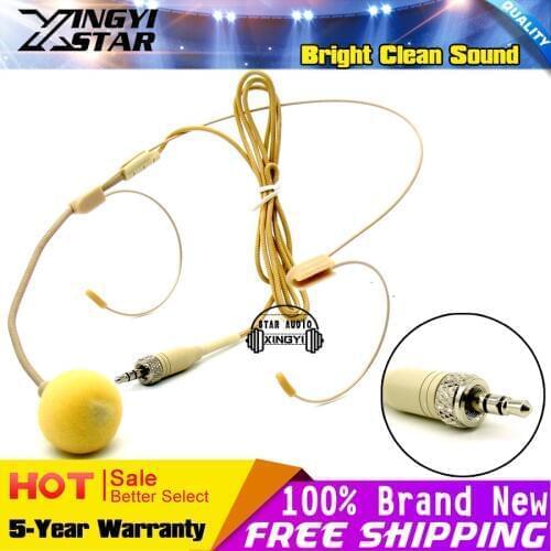 Invisible 3.5mm Jack Screw Lock Stereo Earset Headworn Mic Headset Microphone For Wireless Bodypack Transmitter EW100 EW300 G3