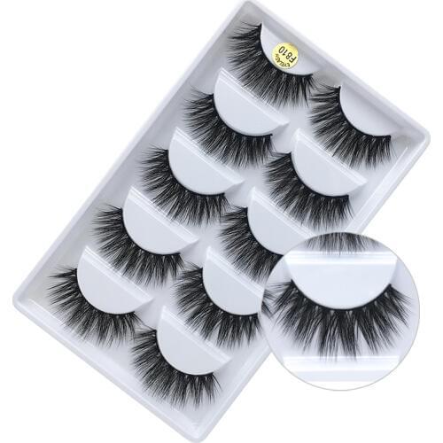 Mink eyelashes 5 pairs 3d mink lashes natural long false eyelashes full strip lash makeup eyelash extension