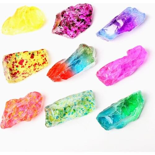 9pcs Quartz Electroplated Color Crystal Stone Mineral Specimen Rough Irregular Rainbow Pendand Color Decorative gift box