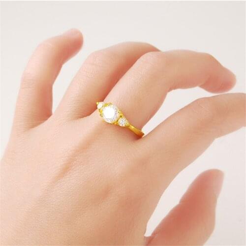 Wholesale 24k Gold Wedding/Engagement Ring For Women Gold Color Charm Jewelry