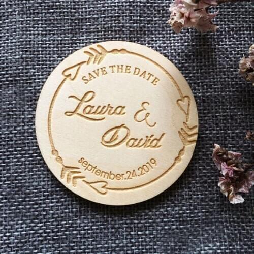 Customized Wedding Wood Favors, Save the Date Wood Magnets, Suitable for wedding party bride event decoration