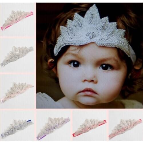 Wing shape Rhinestone Baby girls bling birthday party Headband princess crystal hair accessories wedding Hairbands headwear