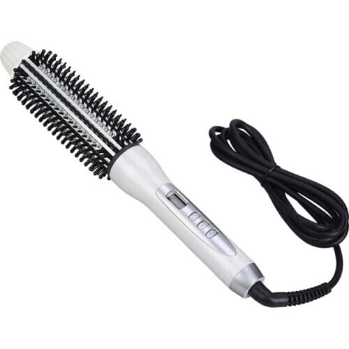 32Mm Eu Plug Professional Ceramic Hair Curler Straightener Hot Heat Comb Electric Lcd Hair Brush Curling Comb Round Large