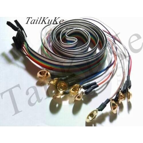 Gold-plated Disc-shaped Advanced EEG Brain Electrode Line for EEG Modules Such as OpenBCI/ThinkGear