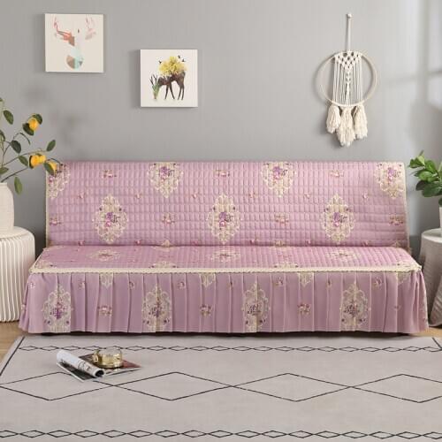 Thicken Foldable Sofa Bed Cover Without Armrest Sofa Towel Universal Full Cover Non-slip Chaise Sofa Cushion Lace Sofa Cover