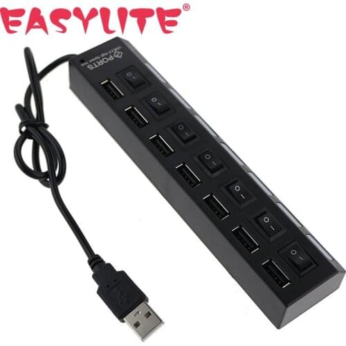 High Quality 7 Port USB Hub Outlets Small Splitter Switch Pin Light Up The Blocks Set