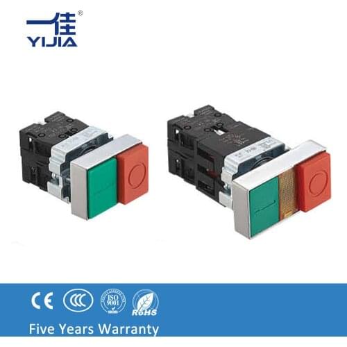 YIJIA 22MM Momentary Double head Push button switch 1NC 1NO 10A 440V Equipment control system Light switches XB2-10B