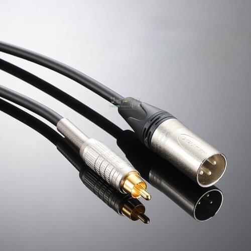 1Pcs RCA to 3-core XLR male and female plug cable fever audio balance cable CANARE F-10 NEUTRIK NC3MXX HiFi